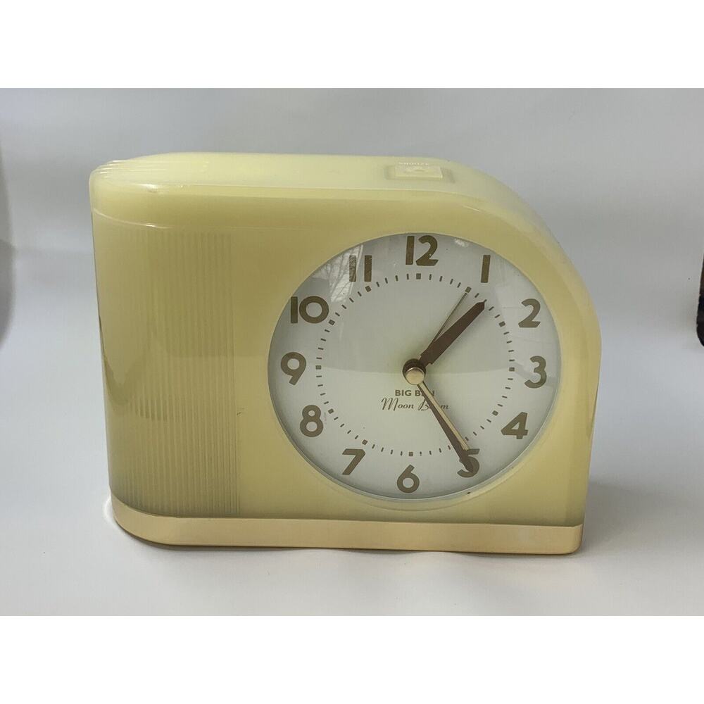 Westclox Big Ben Moon Beam Clock Yellow Mid Century ALARM DOES NOT WORK